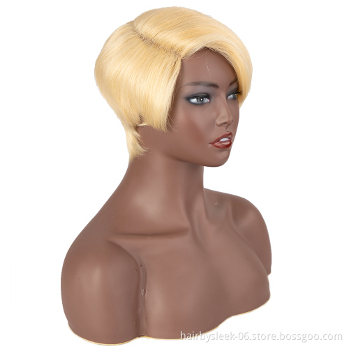 Rebecca Fashion Blonde 613 Short Human Hair Wigs Wholesale Cheap Cut Short Human hair Wigs For Black Woman 100 human hair wigs